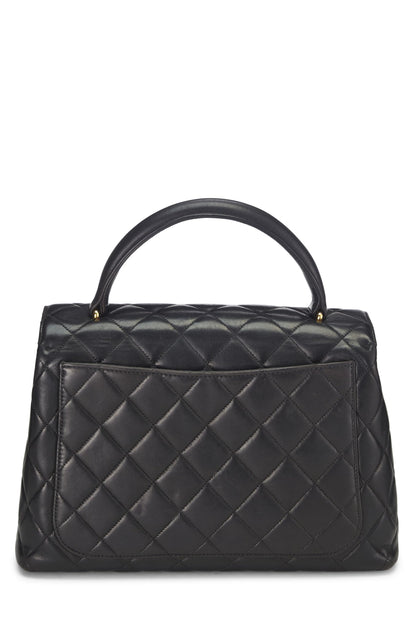 Chanel, Kelly en cuir d'agneau matelassé noir d'occasion, noir