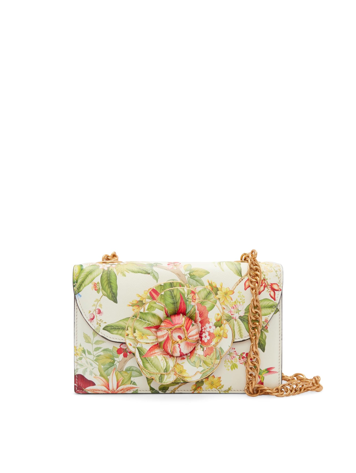 Oscar de la Renta, Flora & Fauna Printed TRO Bag, Ivy/Melon