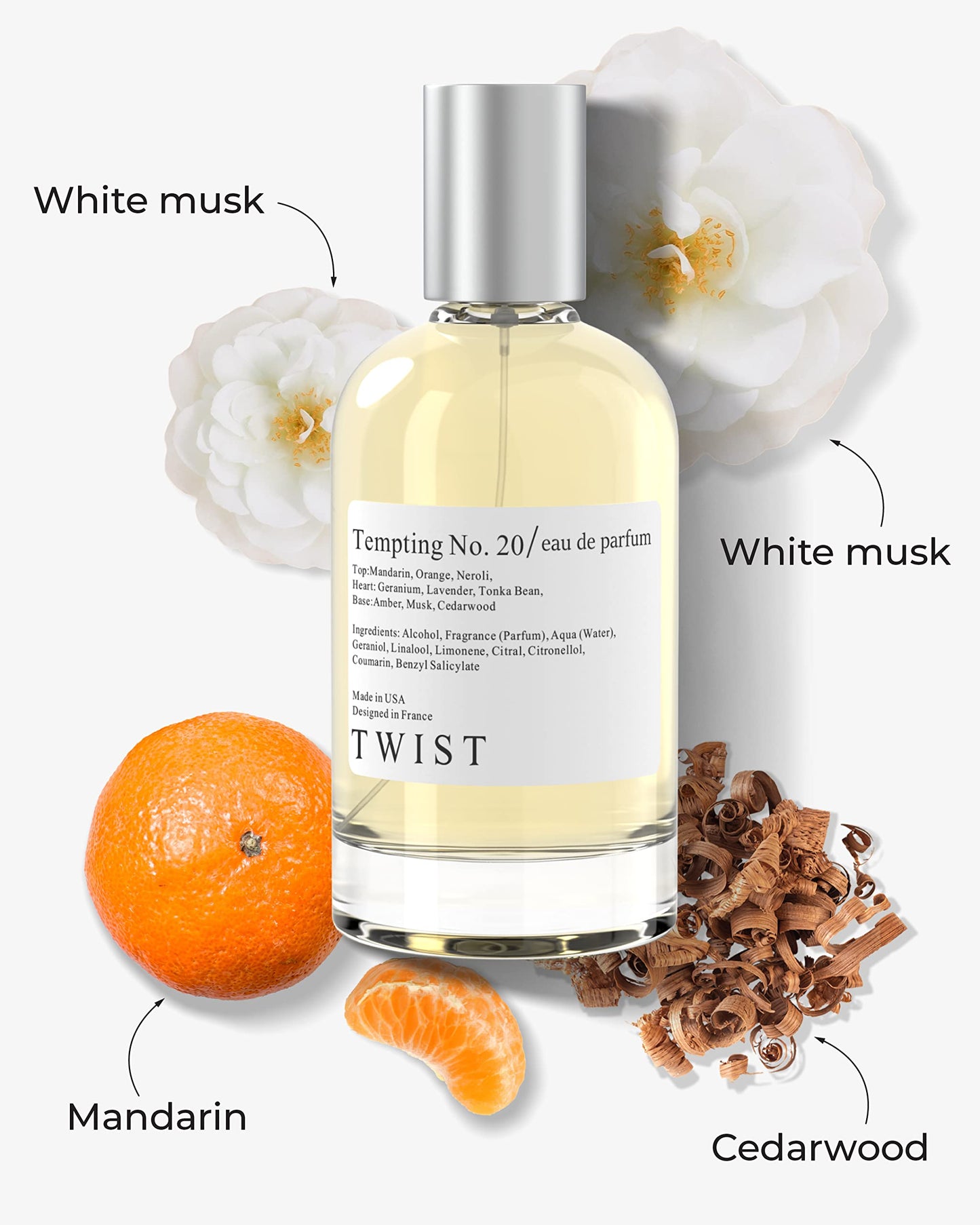 Twist Tempting No. 20 - Eau De Parfum inspirado en Allure Homme Sport de Chanel, perfume duradero para hombres, sin parabenos, vegano, ingredientes limpios, fragancia - Spray 100 ml | 3.4 fl. oz.