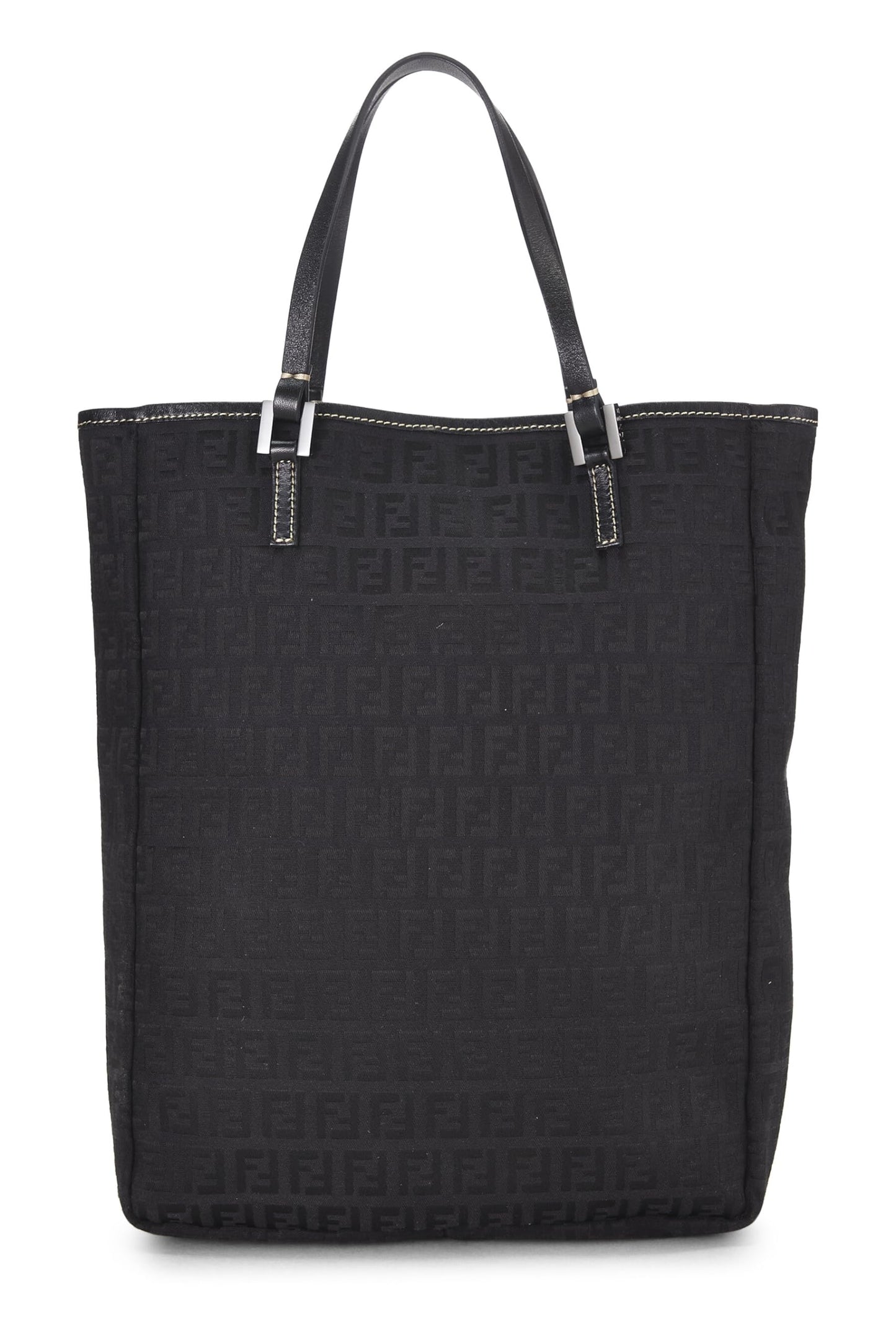 Fendi, sac fourre-tout en toile Zucchino noir d'occasion, petit modèle, noir