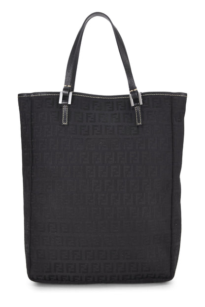 Fendi, Pre-Loved Black Zucchino Canvas Tote Small, Black