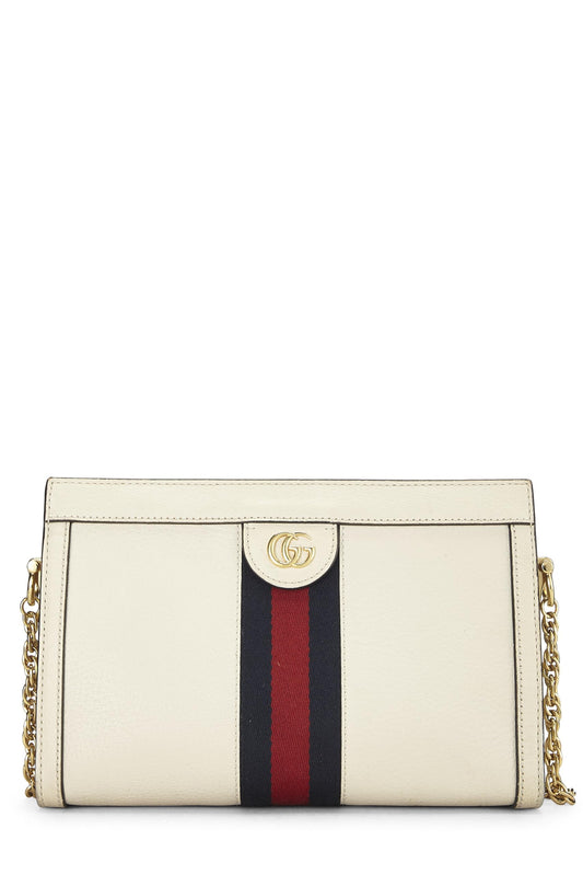 Gucci, Pre-Loved Cream Leather Ophidia Shoulder Bag Small, White