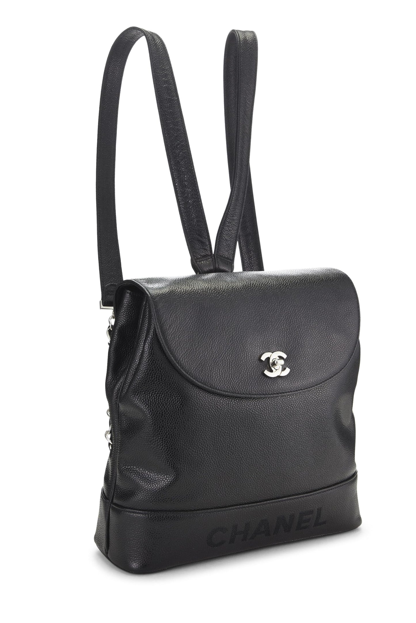 Chanel, Mochila 'CC' de caviar negro Pre-Loved, Negro