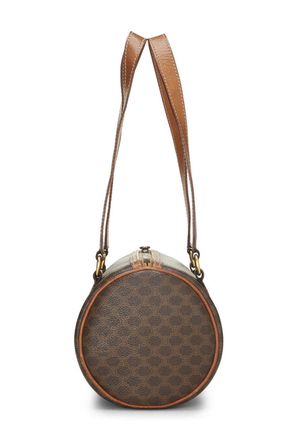 Céline, Pre-Loved Brown Coated Canvas Macadam Handbag, Brown