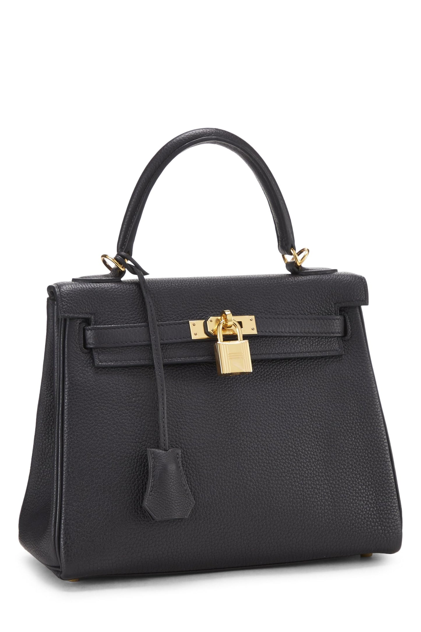 Hermès, Pre-Loved Black Togo Kelly Retourne 25, Black