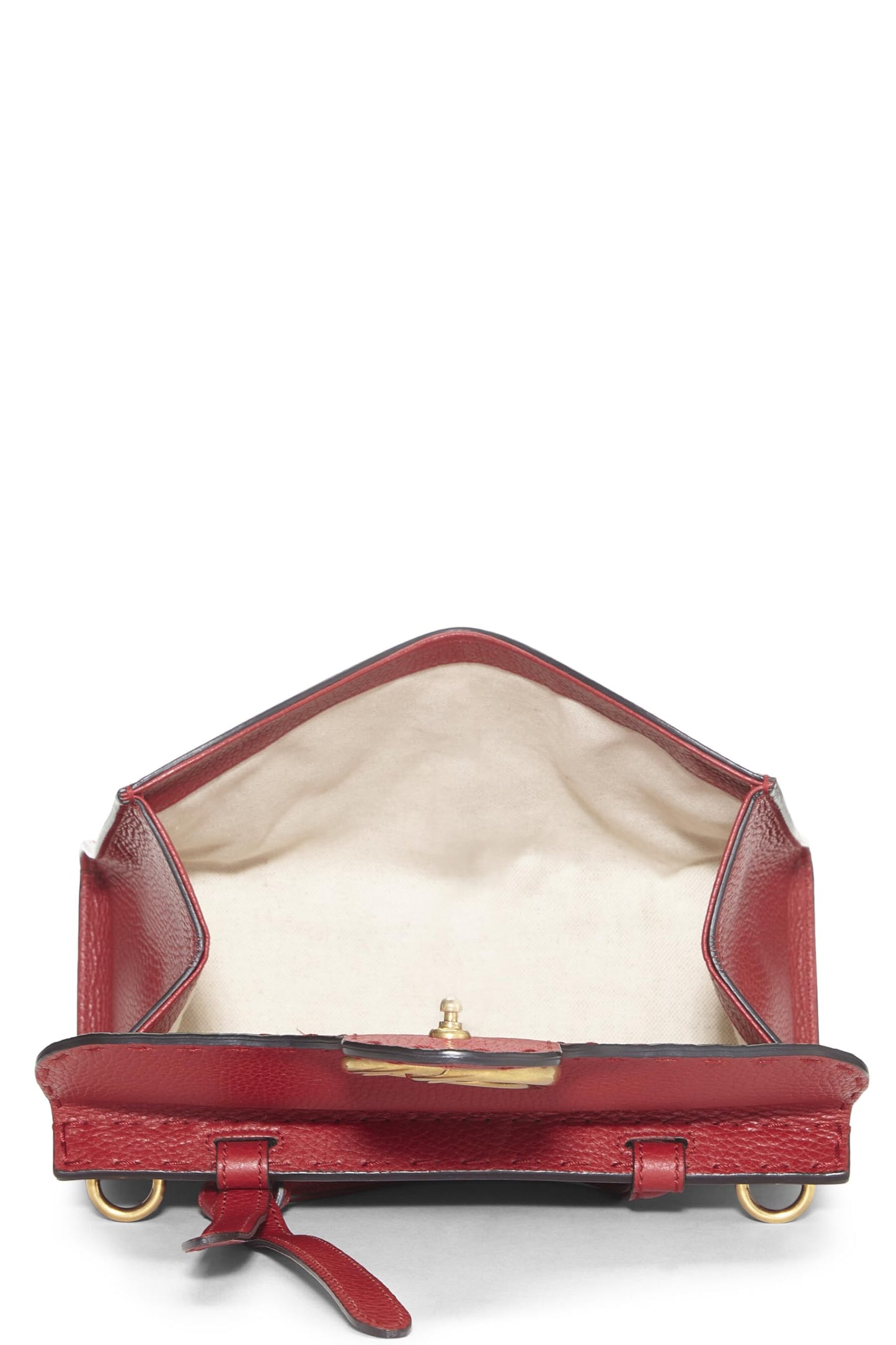 Gucci, Pre-Loved Red Leather GG Marmont Top Handle Flap Bag Mini, Red