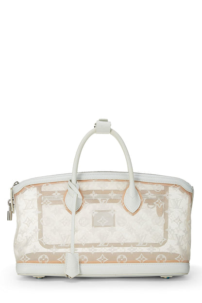 Louis Vuitton, sac à main en maille monogrammée blanche d'occasion, Lock It East-West, blanc