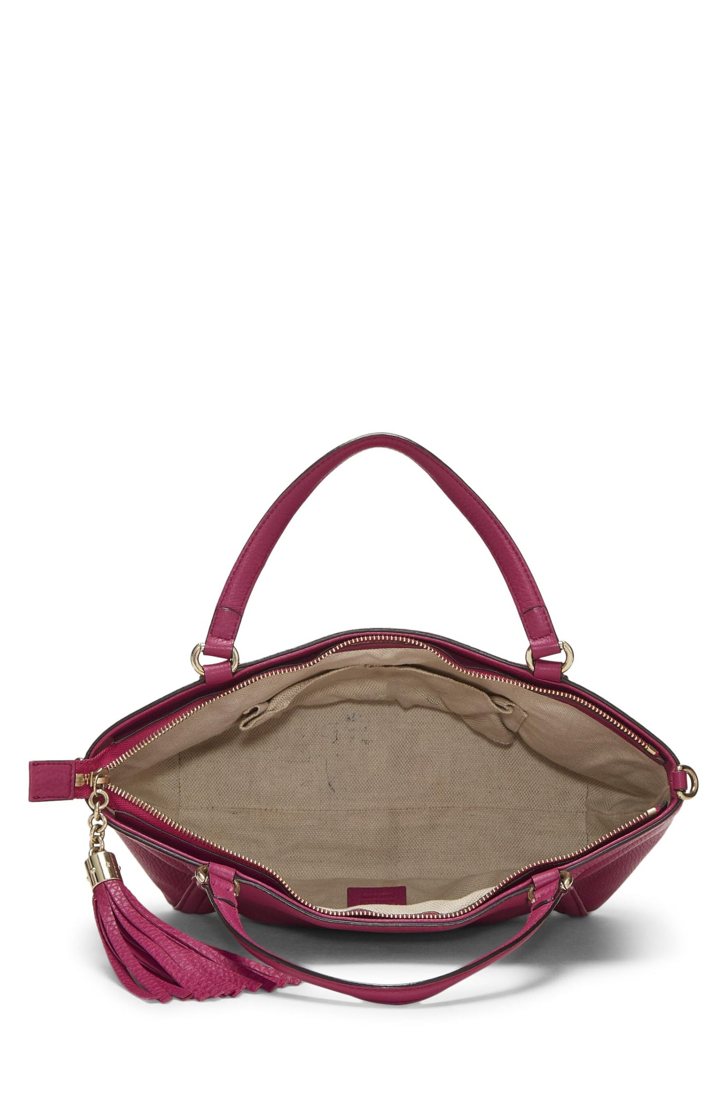 Gucci, sac à main Soho en cuir grainé violet d'occasion, violet