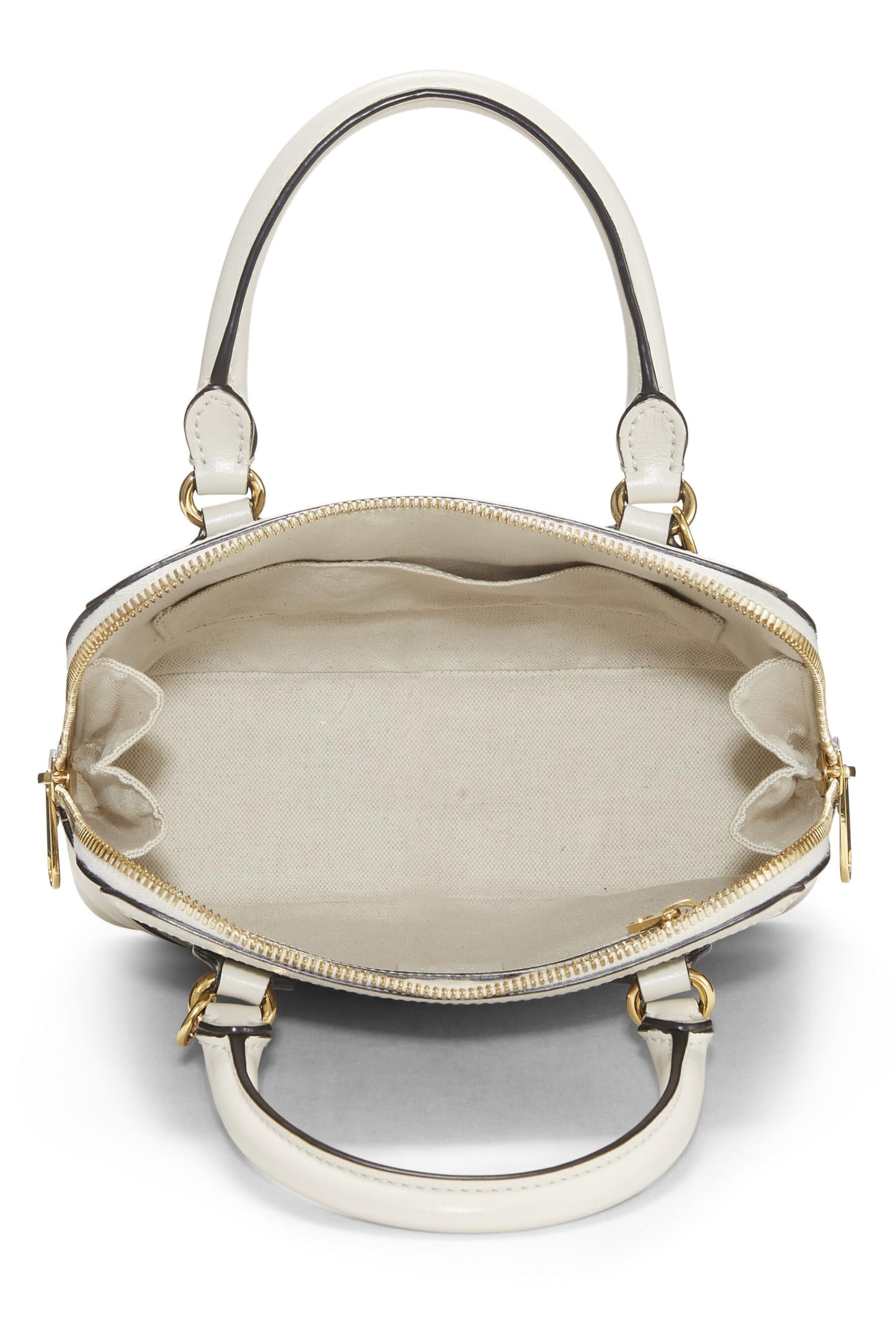 Gucci, Pre-Loved White Original GG Supreme Canvas Horsebit Handbag Small, White