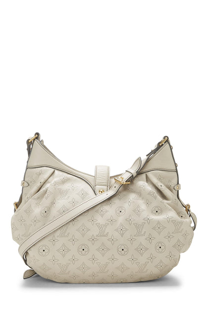 Louis Vuitton, sac à main en cuir Mahina XS blanc monogrammé d'occasion, blanc