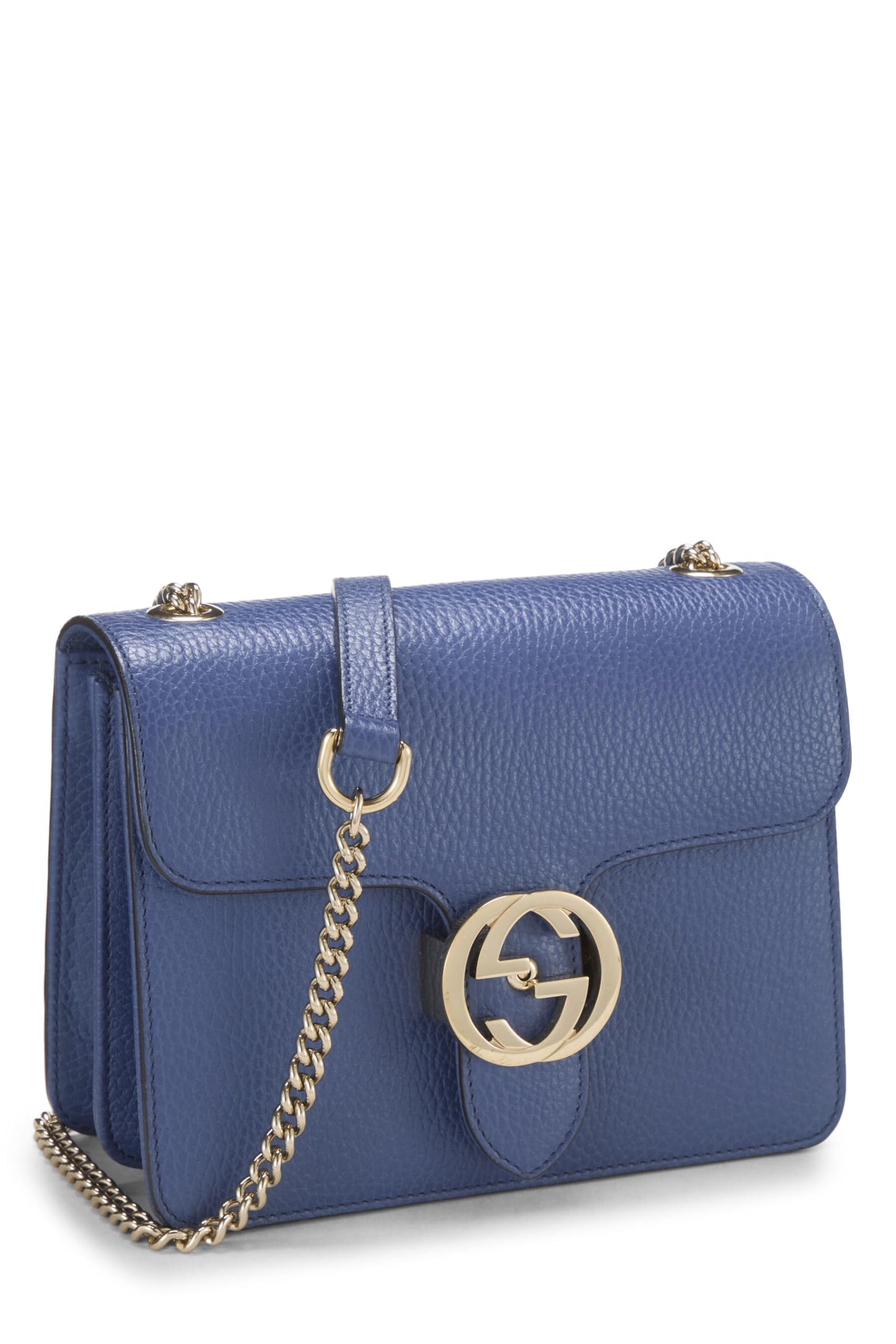 Gucci, Pre-Loved Blue Leather Interlocking Crossbody Small, Blue