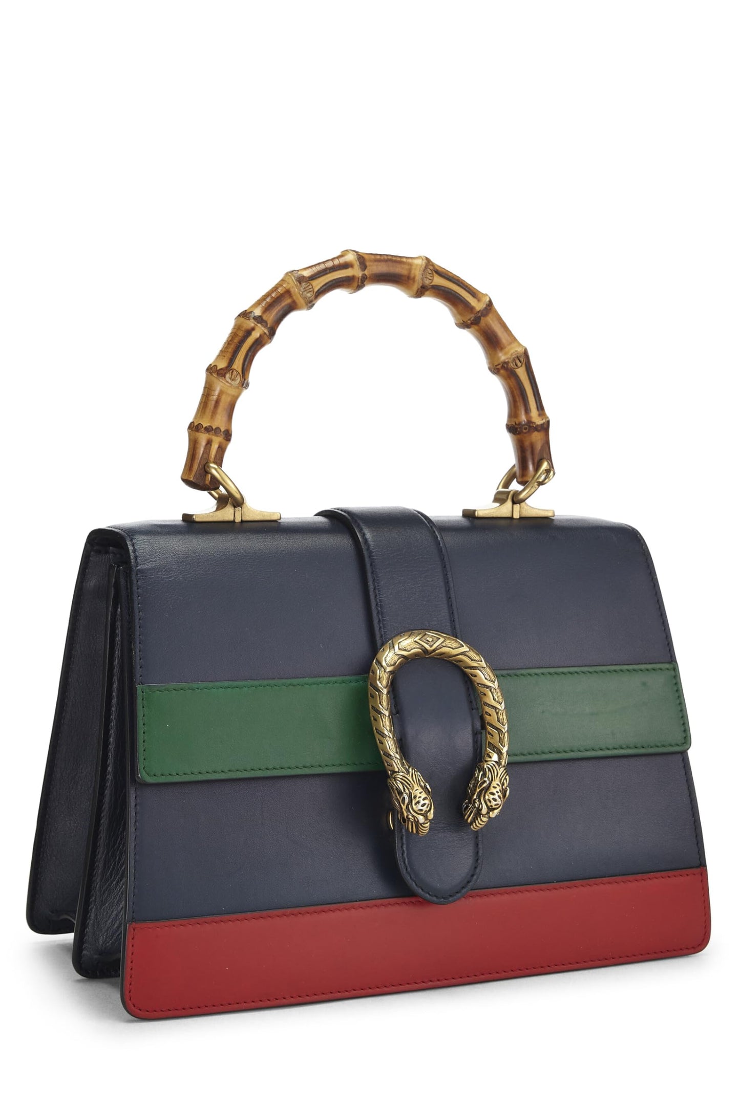 Gucci, sac à main Dionysus Bamboo en cuir bleu marine d'occasion, bleu marine