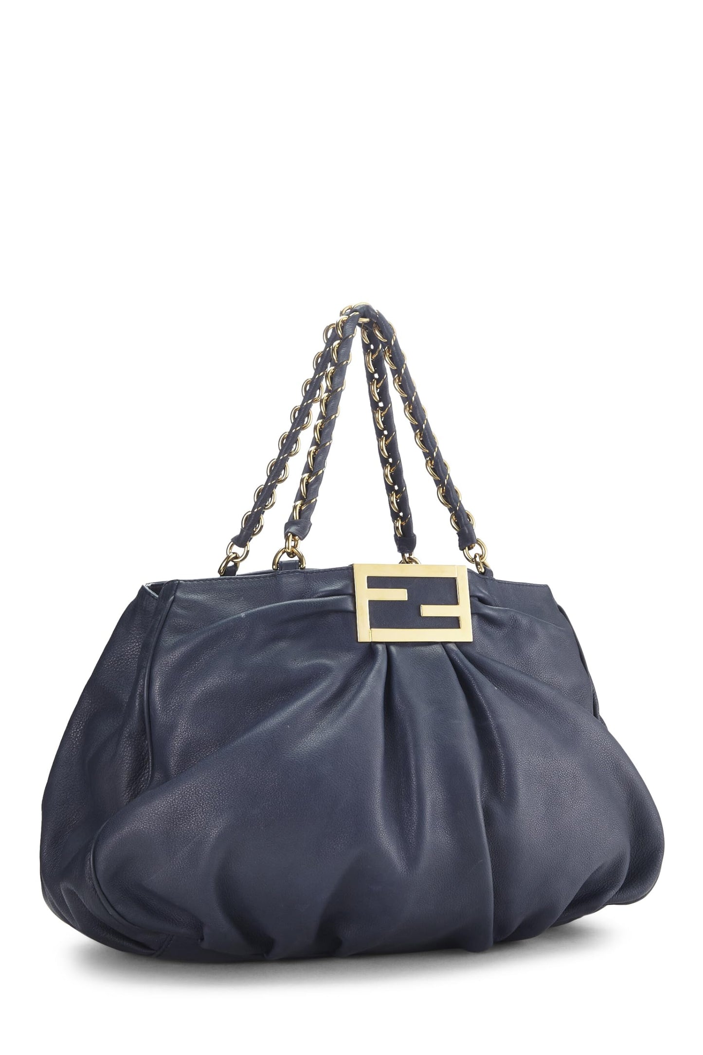 Fendi, Mia Large en cuir bleu d'occasion, bleu