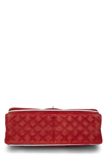 Chanel, Reissue Flap 226 en daim matelassé rouge d'occasion 2.55, rouge