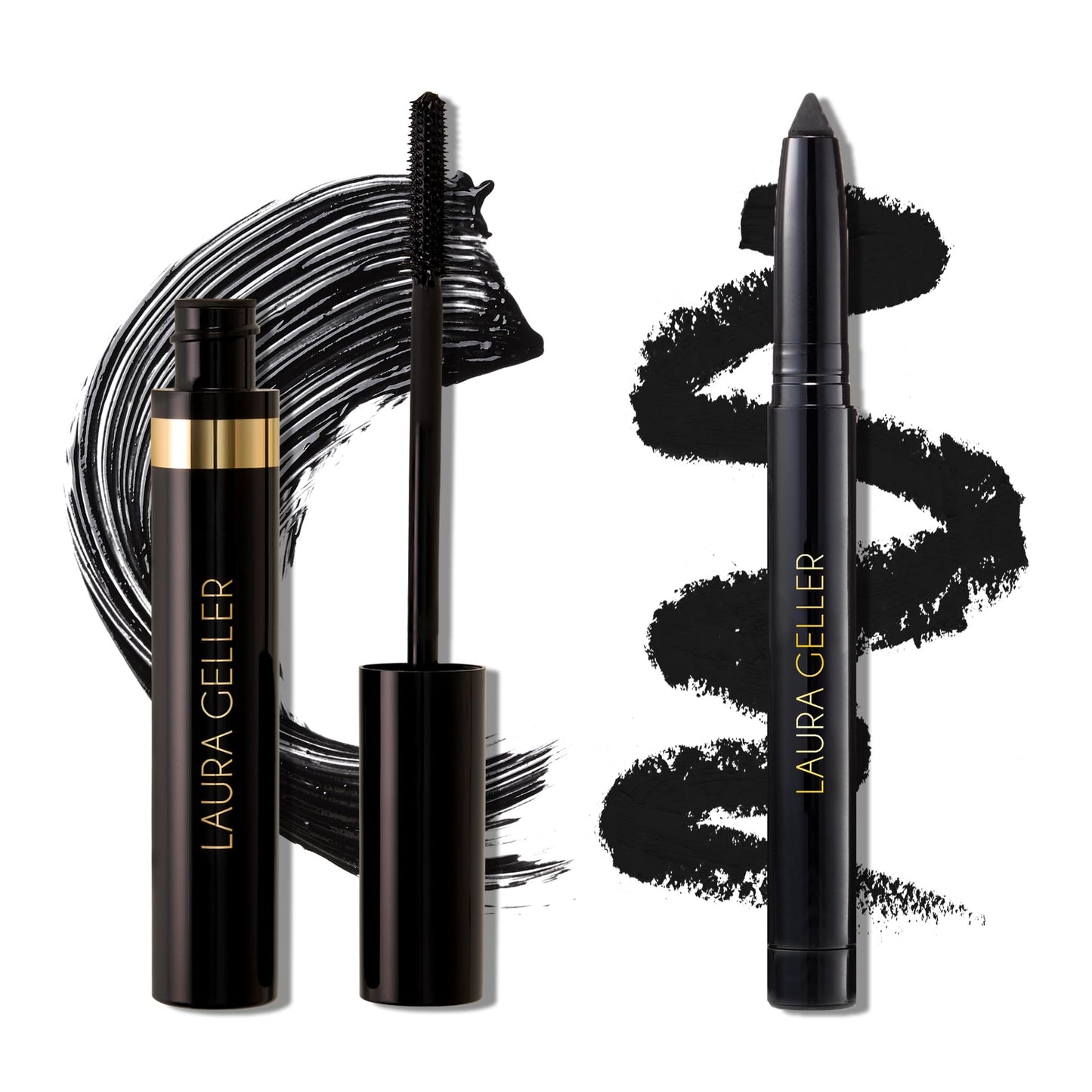 LAURA GELLER NEW YORK Bold Beauty Kajal Duo: Kajal Longwear Kohl Eyeliner Pencil, Deep Black + Kajal Longwear Black Mascara