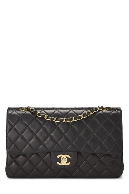 Chanel, Pre-Loved Black Quilted Lambskin Classic Double Flap Medium, Black