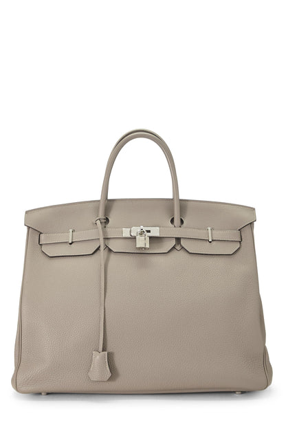 Hermès, Pre-Loved Gris Asfalto Clemence Birkin 40, Gris Asfalto