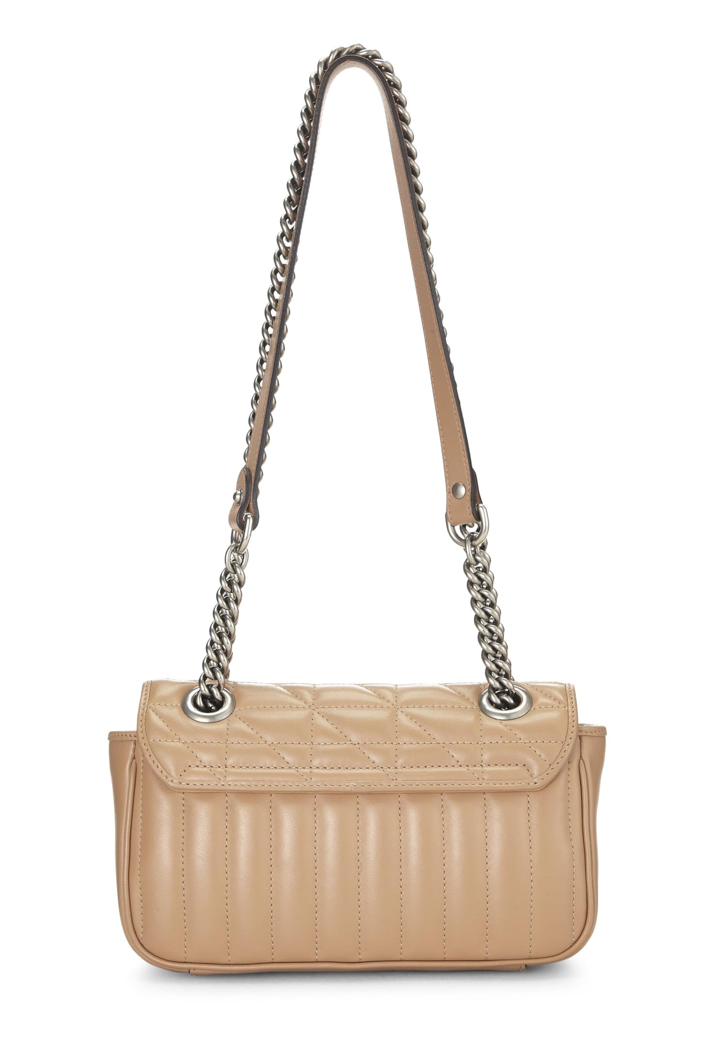 Gucci, Pre-Loved Beige Leather GG Marmont Shoulder Bag, Beige