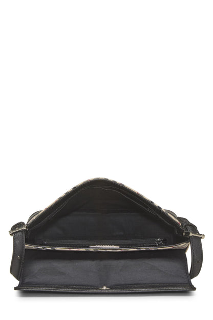 Burberry, petit sac bandoulière en toile jacquard à carreaux noirs d'occasion, noir