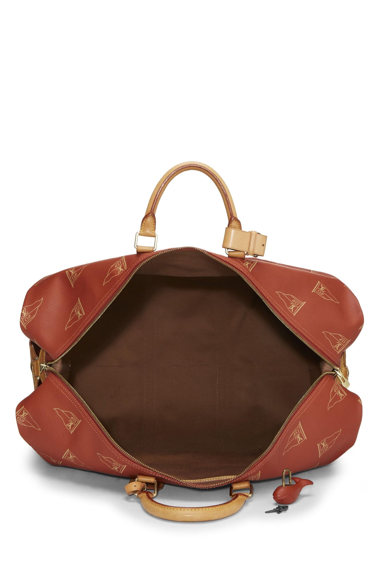 Louis Vuitton, Pre-Loved Red Coated Canvas America's Cup Sac Cabourg, Red