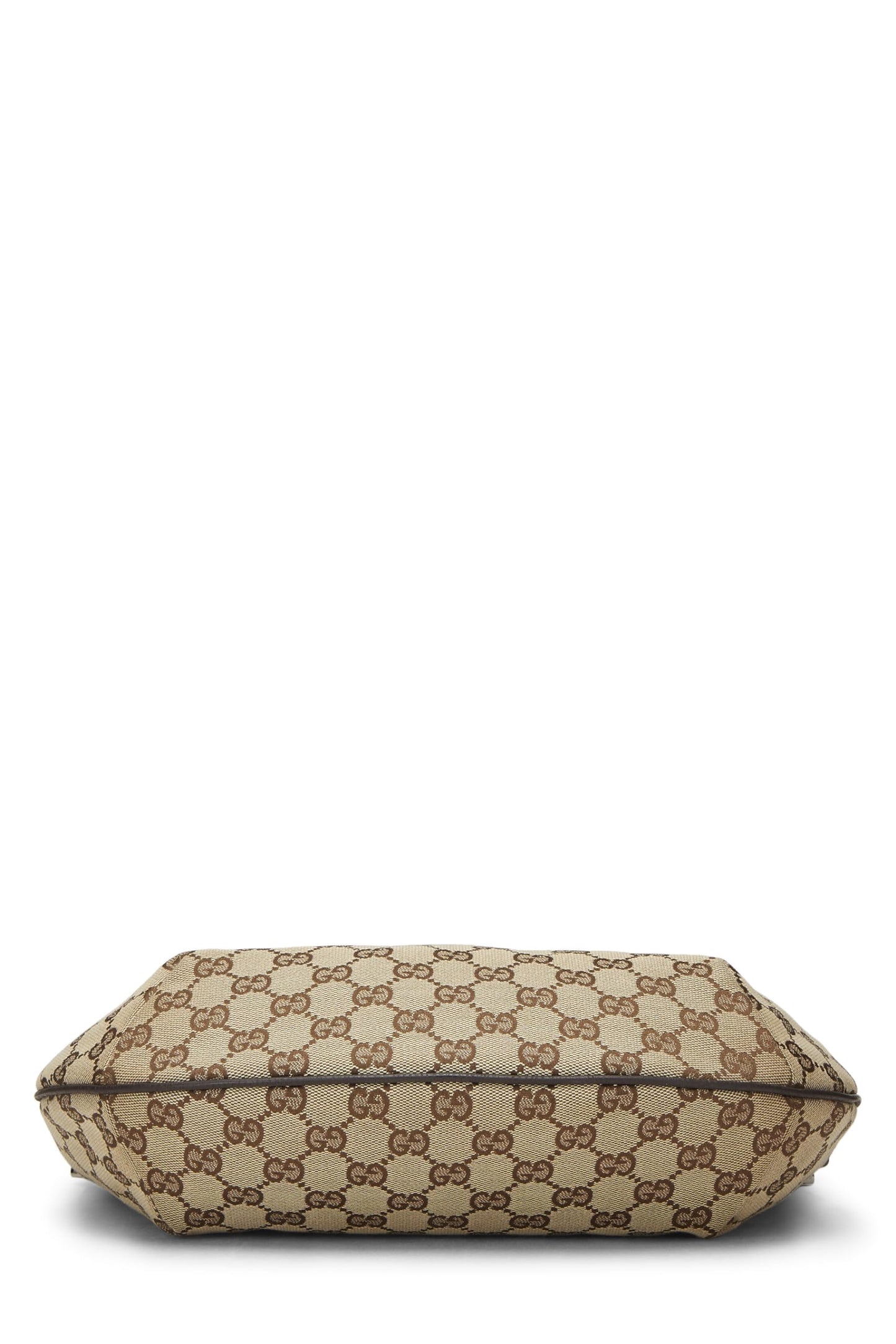 Gucci, sac messager rond en toile GG d'origine d'occasion, marron