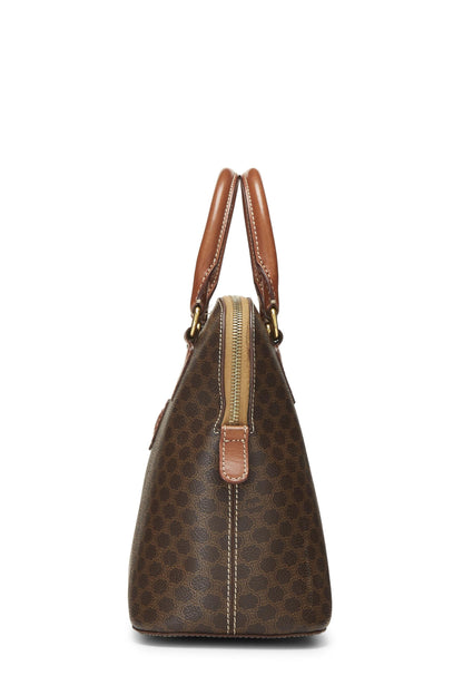 Céline, Pre-Loved Brown Coated Canvas Macadam Handbag, Brown