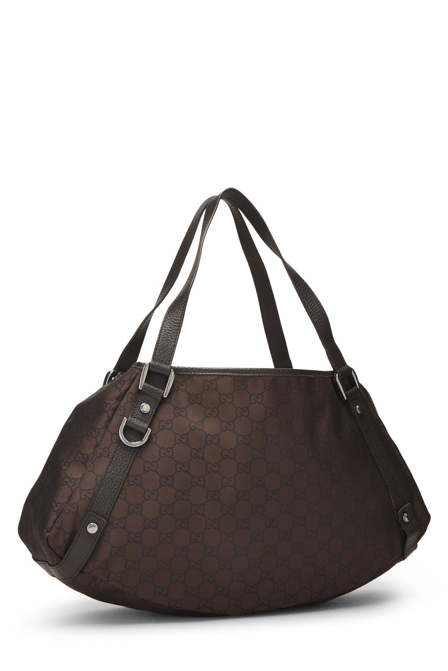 Gucci, sac fourre-tout Abbey en nylon marron GG d'origine, grand modèle, d'occasion, marron