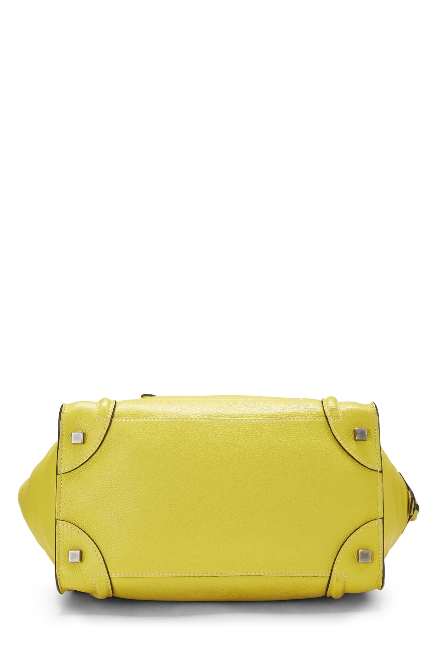 Céline, Mini maleta de piel de becerro con tambores amarillos Pre-Loved, Amarillo