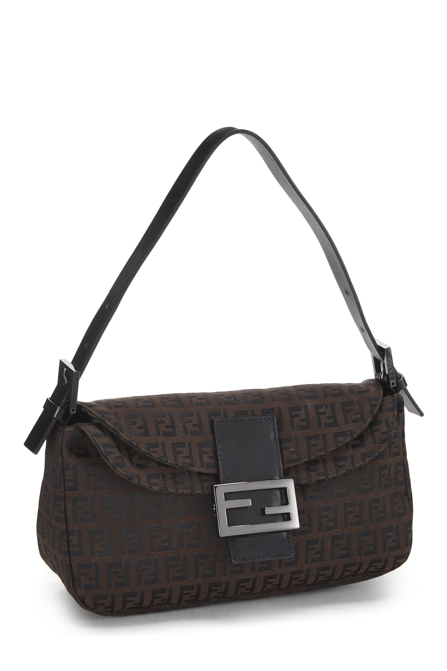 Fendi, sac à bandoulière Zucchino en nylon marron d'occasion, marron