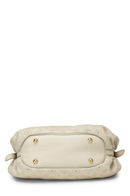 Louis Vuitton, sac à main en cuir Mahina XS blanc monogrammé d'occasion, blanc