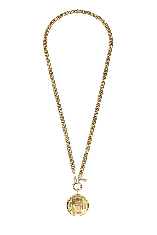 Chanel, Pre-Loved Gold Medallion Long Necklace, Gold