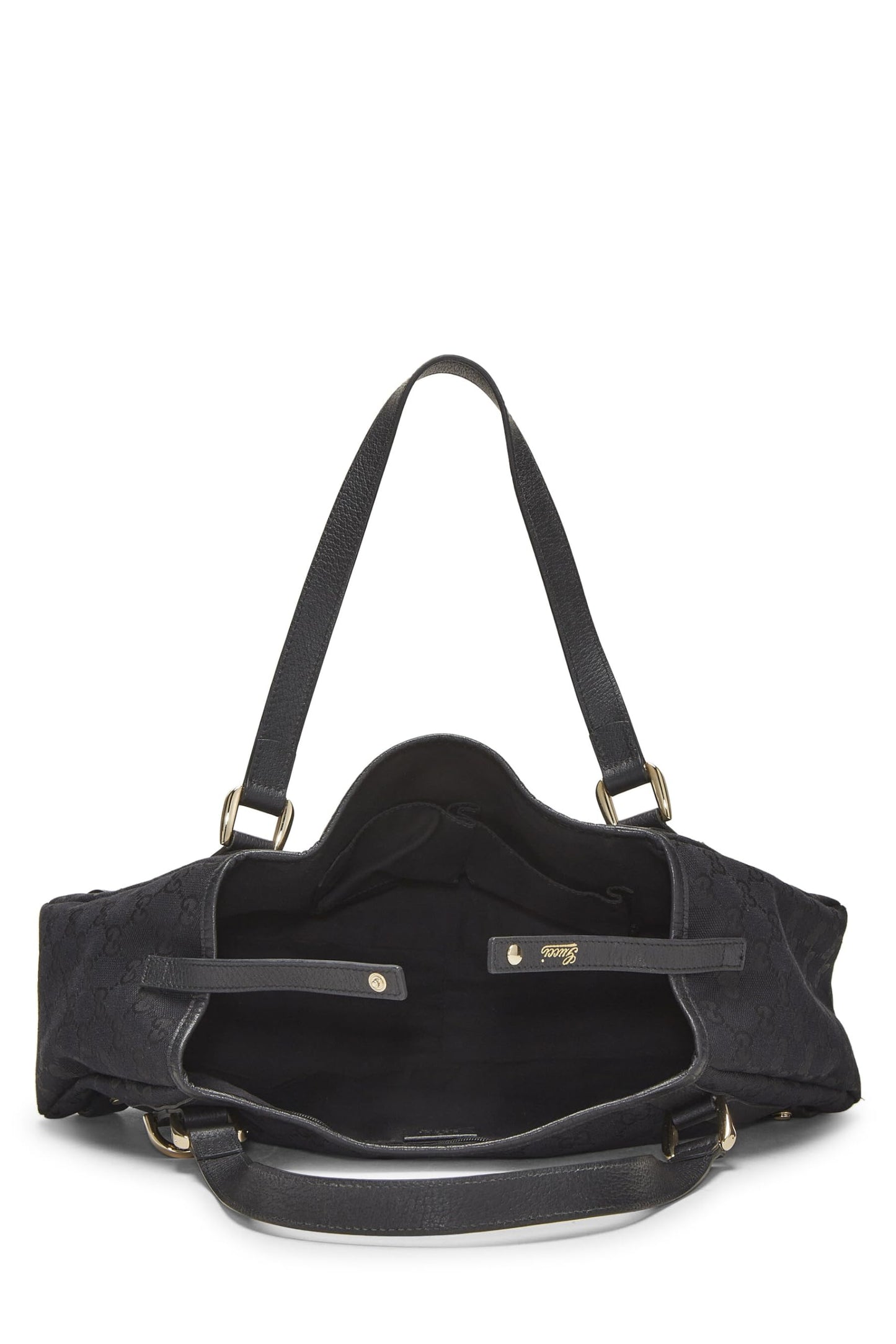 Gucci, sac fourre-tout Abbey en toile GG noir d'occasion, noir