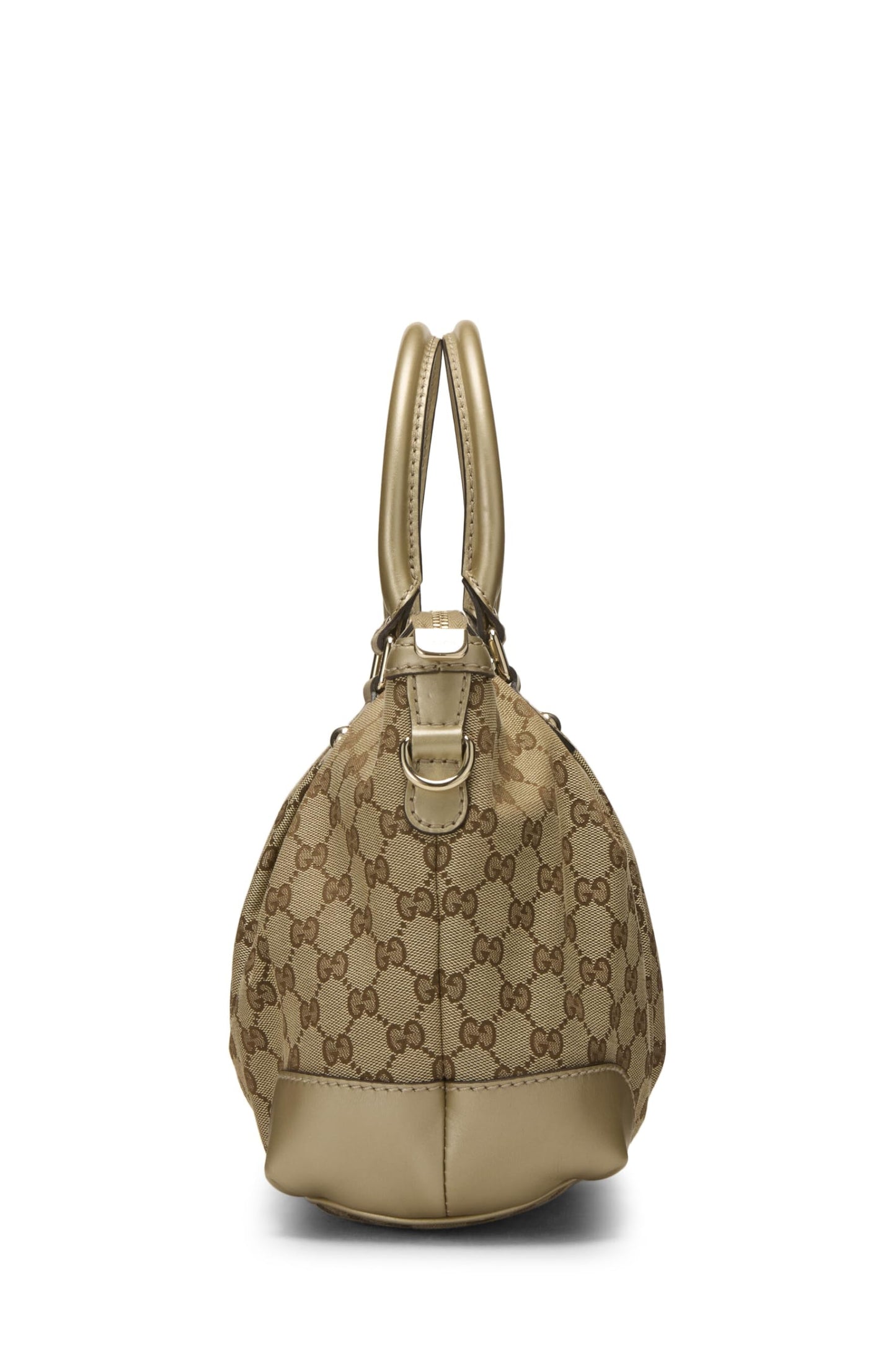 Gucci, Pre-Loved Gold Original GG Canvas Sukey Zip Handbag, Gold