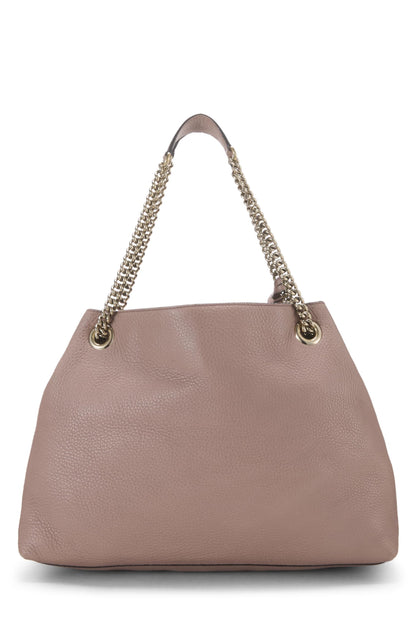 Gucci, Pre-Loved Pink Leather Soho Chain Tote, Pink