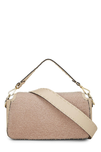 Fendi, Pre-Loved Pink Shearling Baguette Crossbody, Pink