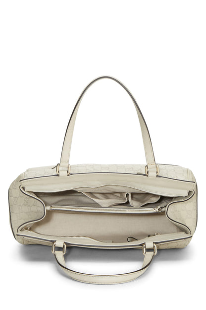 Gucci, sac fourre-tout double Mayfair Guccissima blanc d'occasion, blanc