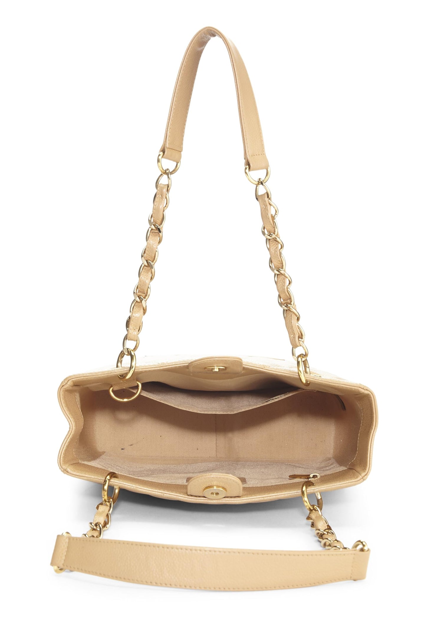 Chanel, sac cabas matelassé beige Caviar Petite d'occasion (PST), beige