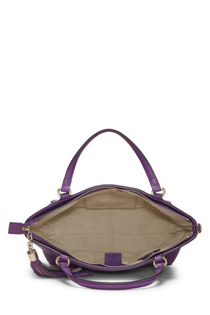 Gucci, Pre-Loved Purple Grained Leather Soho Top Handle Bag, Purple