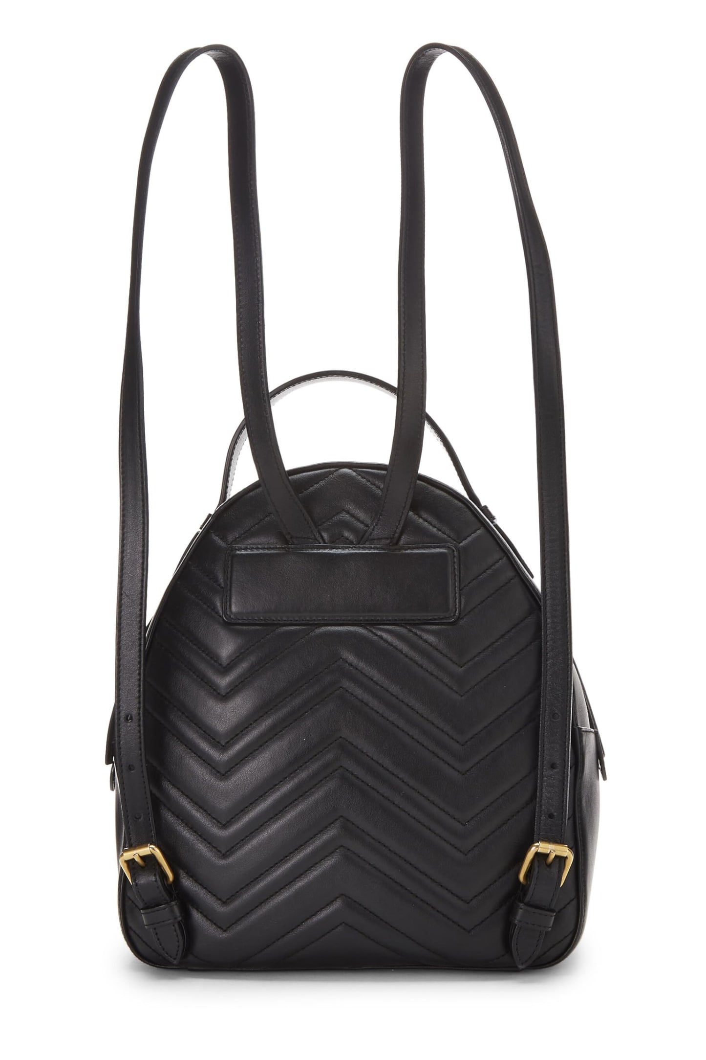 Gucci, Pre-Loved Black Leather GG Marmont Backpack, Black