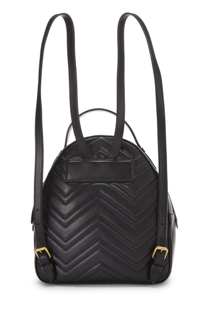 Gucci, Mochila GG Marmont de cuero negro Pre-Loved, Negro