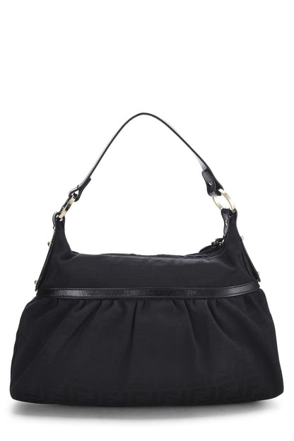 Fendi, bolso hobo chef de lona Zucca negro Pre-Loved, negro