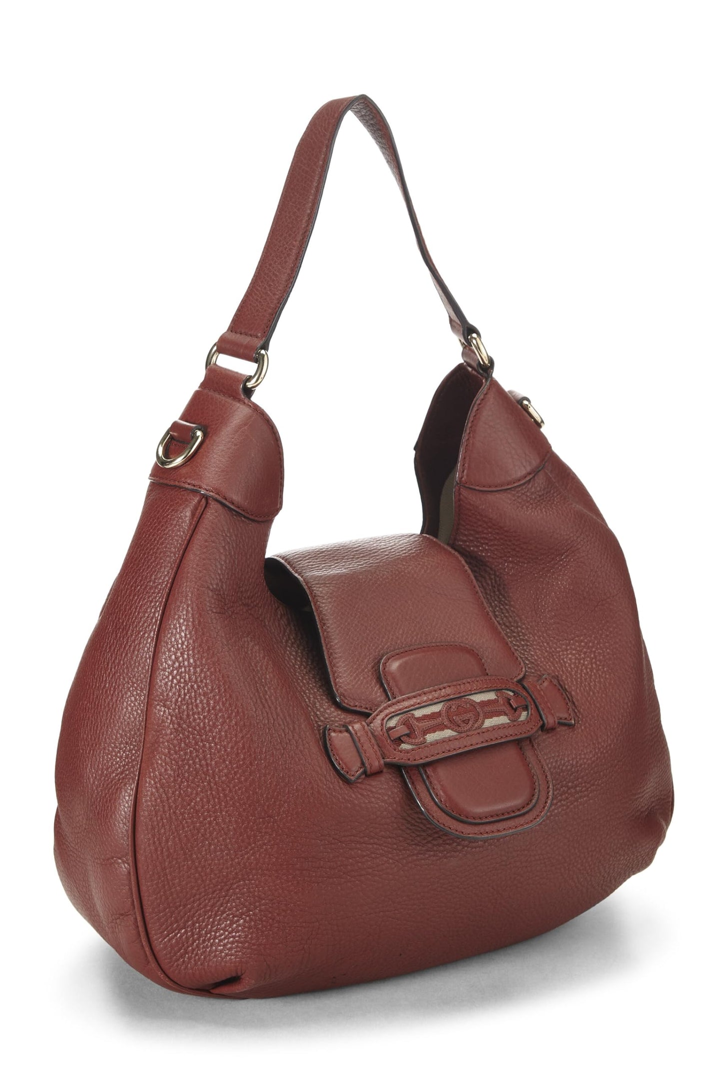 Gucci, Hobo con bocado de caballo de doma de cuero burdeos Pre-Loved, Borgoña