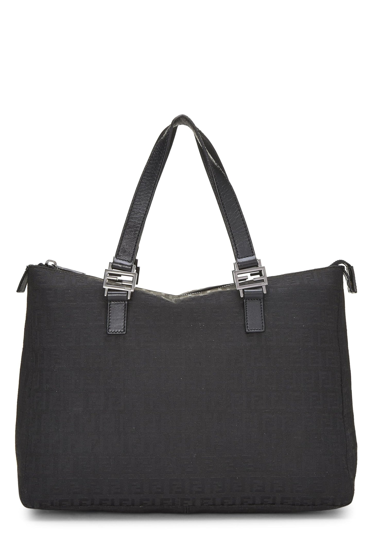 Fendi, Tote de lona de calabacín negro Pre-Loved, Negro