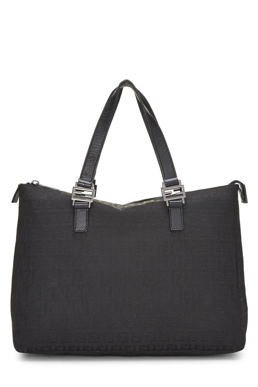 Fendi, sac fourre-tout en toile Zucchino noir d'occasion, noir