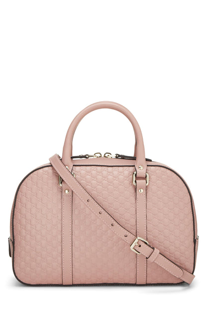 Gucci, sac à main convertible en cuir Microguccissima rose d'occasion, rose