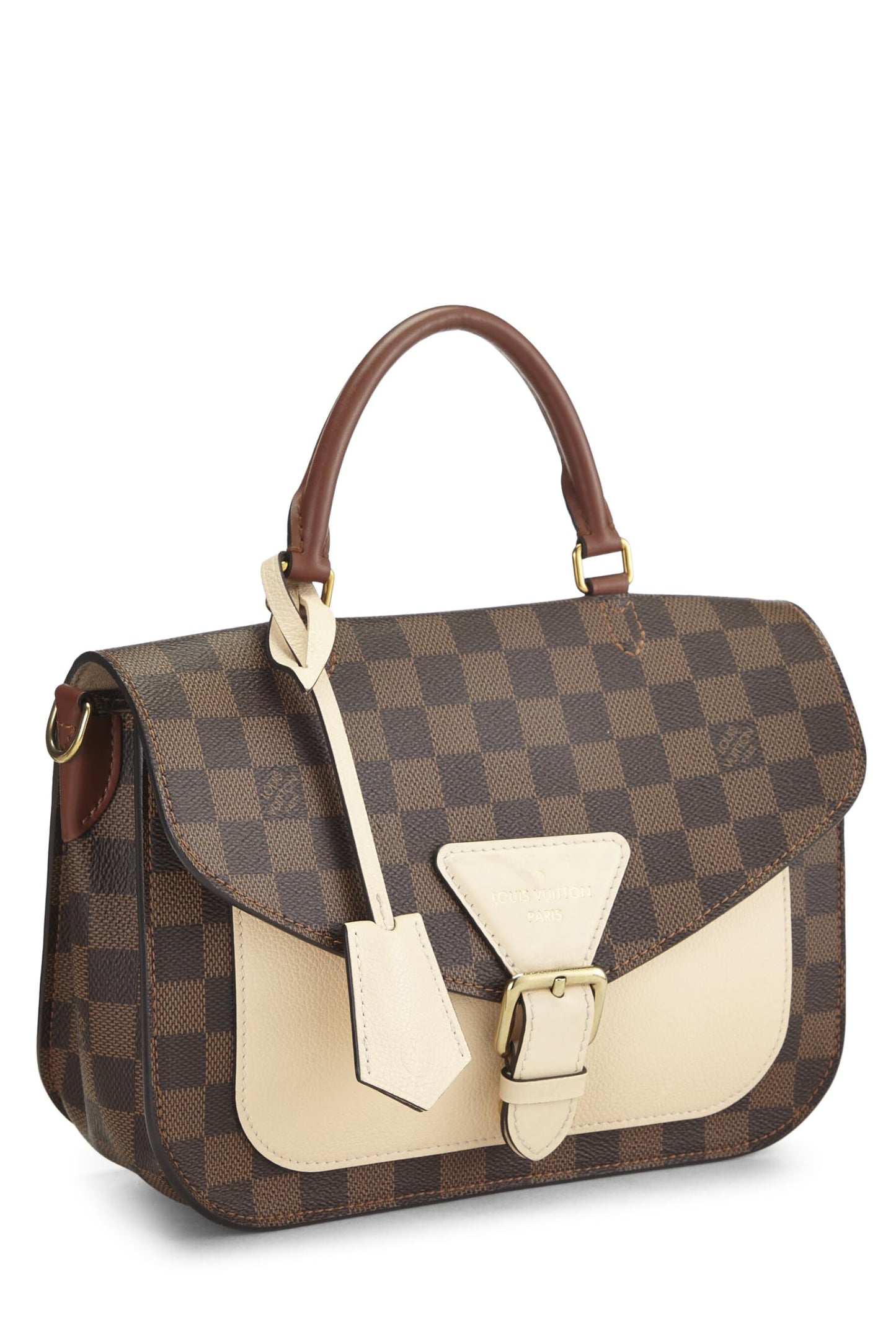 Louis Vuitton, Pre-Loved Cream Damier Ebene Beaumarchais, Cream