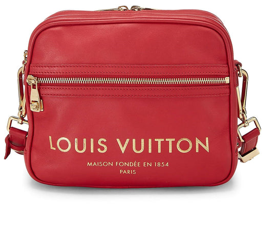 Louis Vuitton, Paname Takeoff en cuir rouge d'occasion, rouge