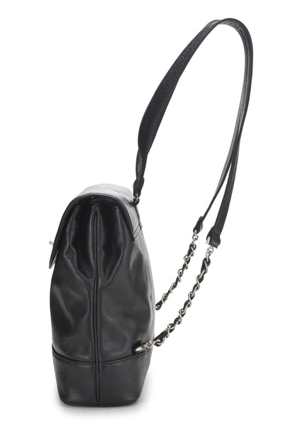 Chanel, Pre-Loved Black Caviar 'CC' Backpack, Black