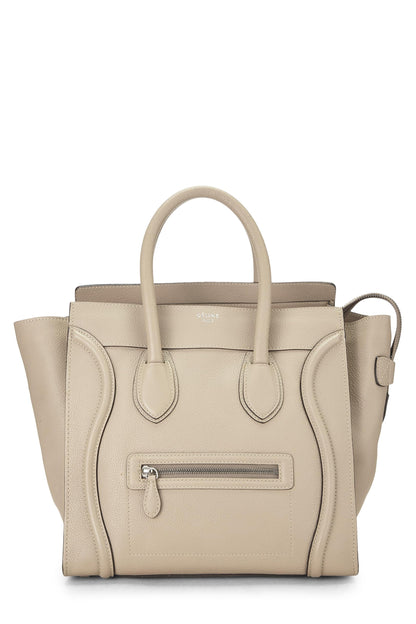 Céline, Pre-Loved Beige Drummed Calfskin Luggage Mini, Beige