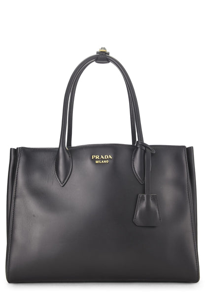 Prada, Bibliotheque Medium en cuir de veau noir d'occasion, noir